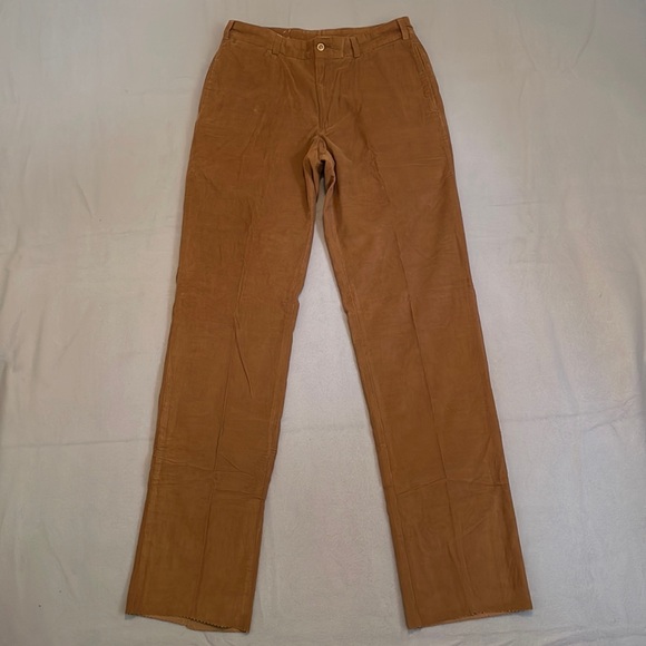 Bills Khakis Corduroy Pants Mens 34 Unhemmed Plain Front Standard Fit Brown Flaw - Picture 1 of 16